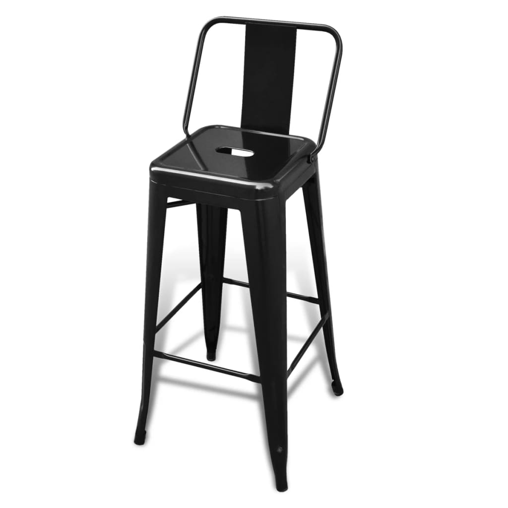 Bar Stools 4 pcs Black Steel