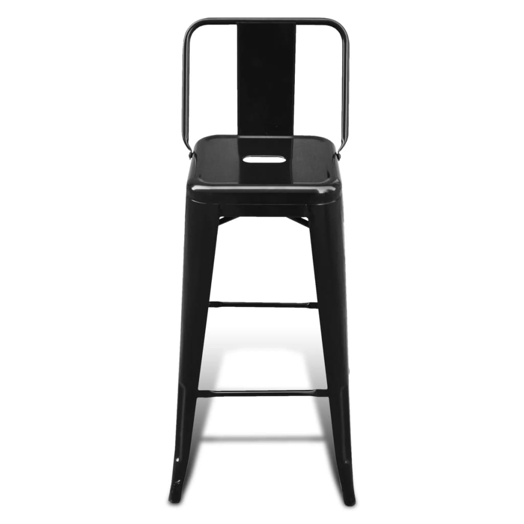 Bar Stools 4 pcs Black Steel