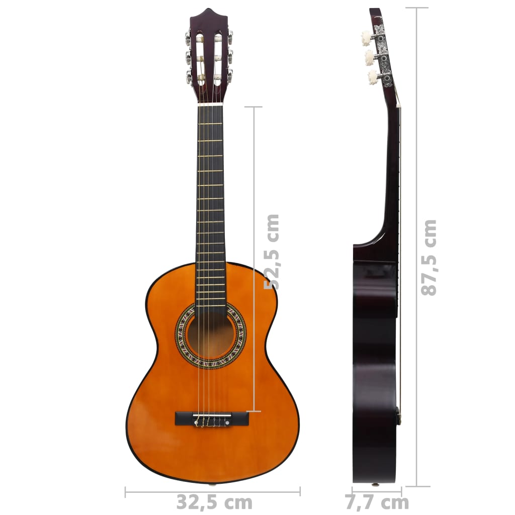 vidaXL 8 Piece Classical Guitar Beginner Set 1/2 34"