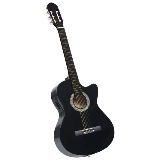 vidaXL Western Classical Cutaway Guitar with Equalizer 6 Strings Black