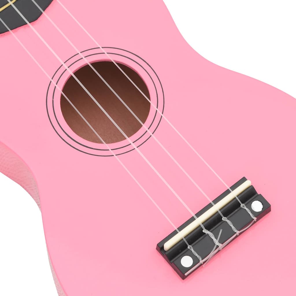 Soprano Ukulele Set with Bag for Kids Pink 21