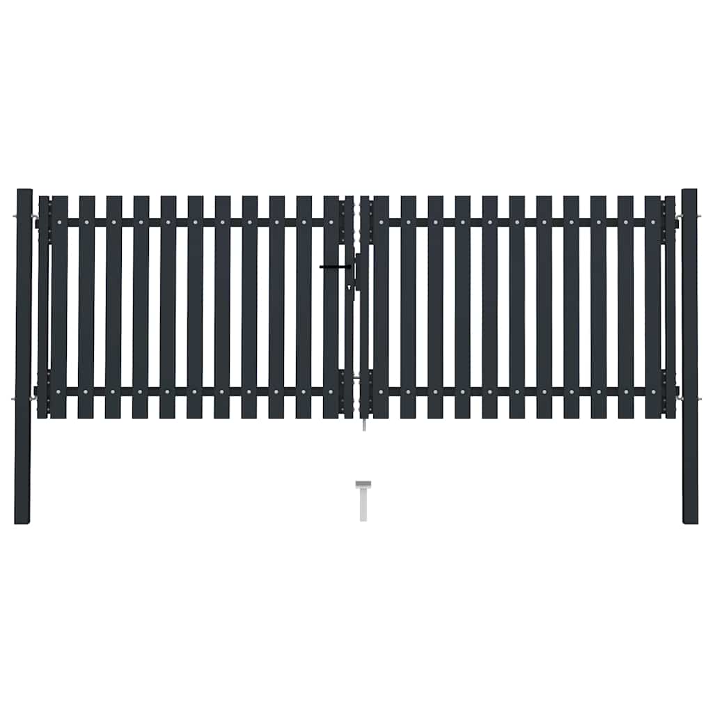 Double Door Fence Gate Steel 300x100 cm Anthracite