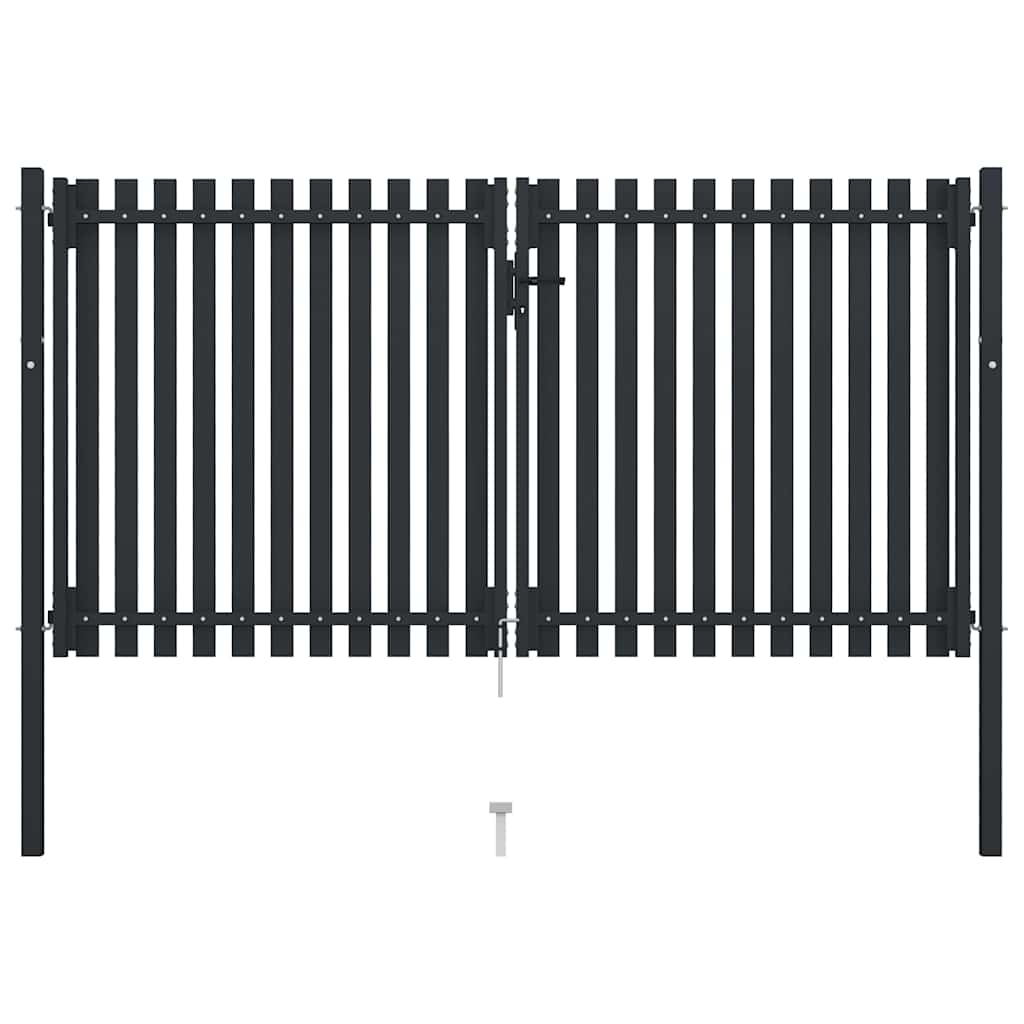 Double Door Fence Gate Steel 300x150 cm Anthracite