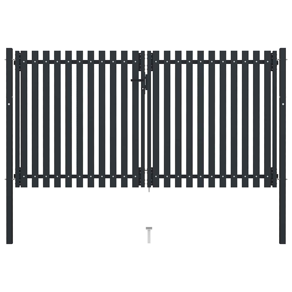 Double Door Fence Gate Steel 300x175 cm Anthracite
