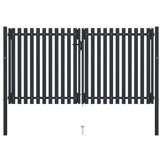 Double Door Fence Gate Steel 300x175 cm Anthracite