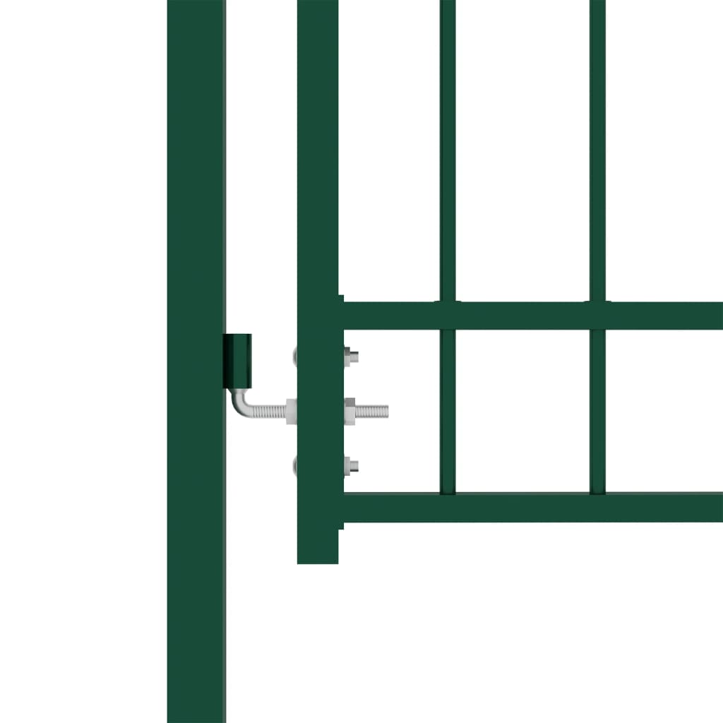 vidaXL Fence Gate with Arched Top Steel 100x175 cm Green