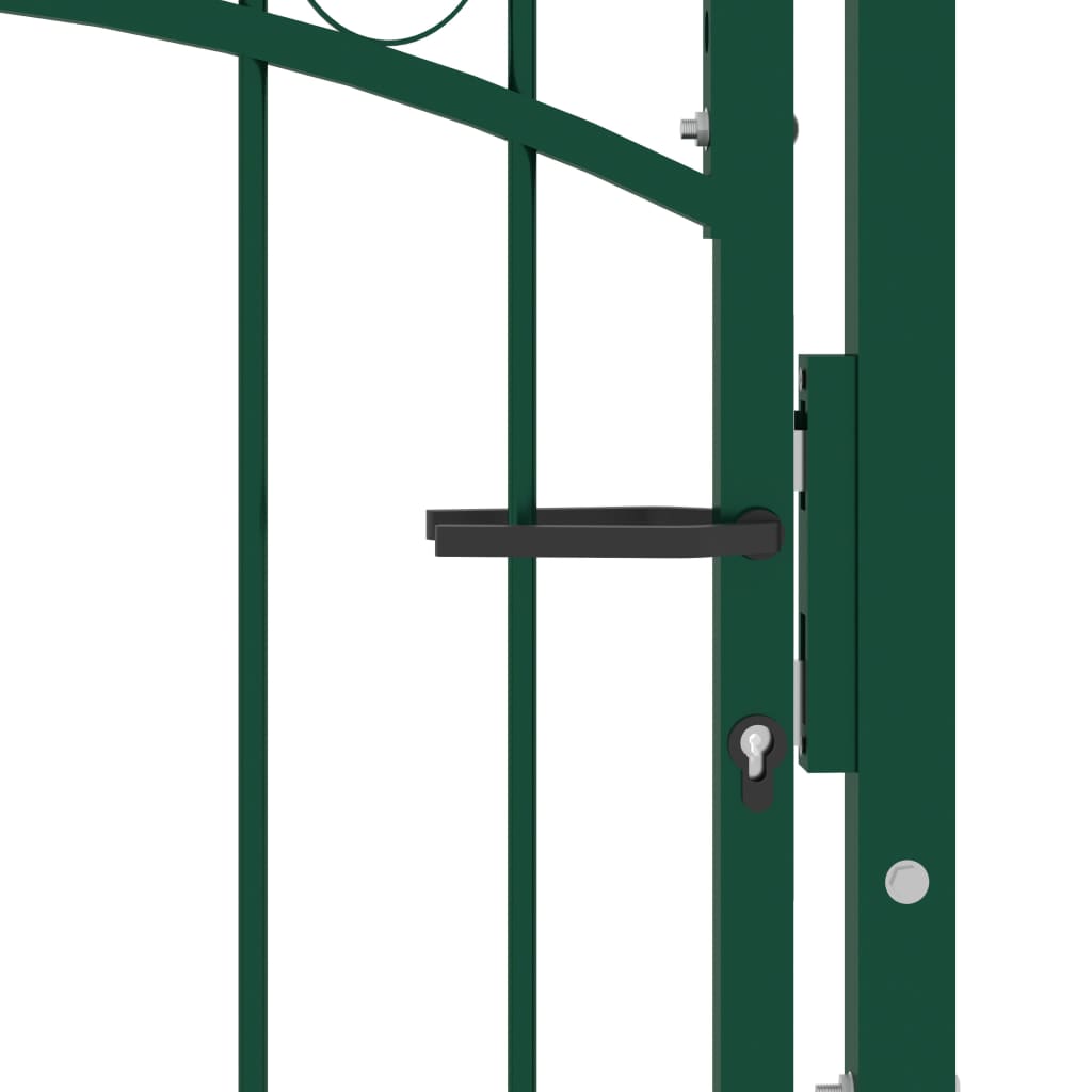 vidaXL Fence Gate with Spikes Steel 100x150 cm Green