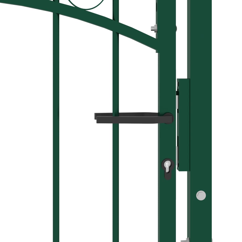 vidaXL Fence Gate with Spikes Steel 100x175 cm Green