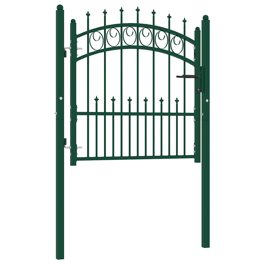 146383 vidaXL Fence Gate "EMMEN" with Spikes Steel 104x97 cm Green