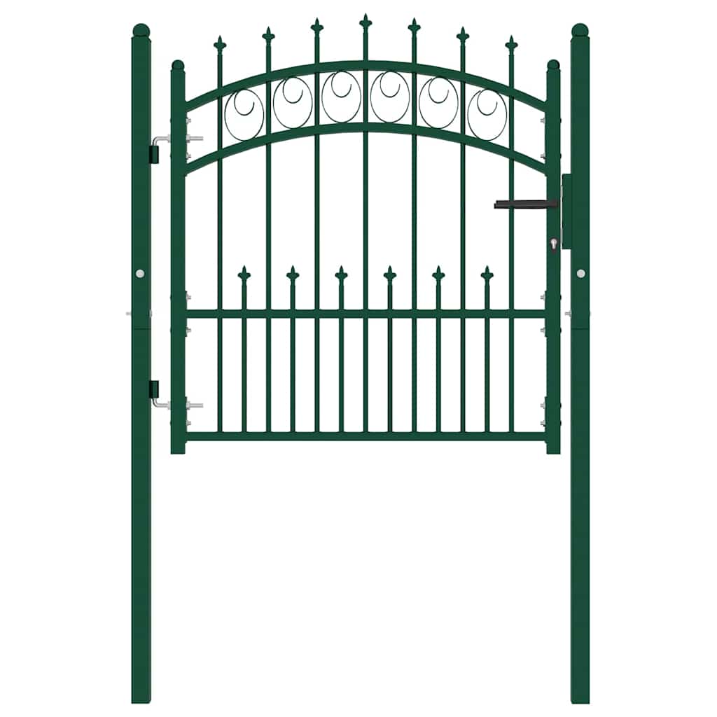 146383 vidaXL Fence Gate "EMMEN" with Spikes Steel 104x97 cm Green