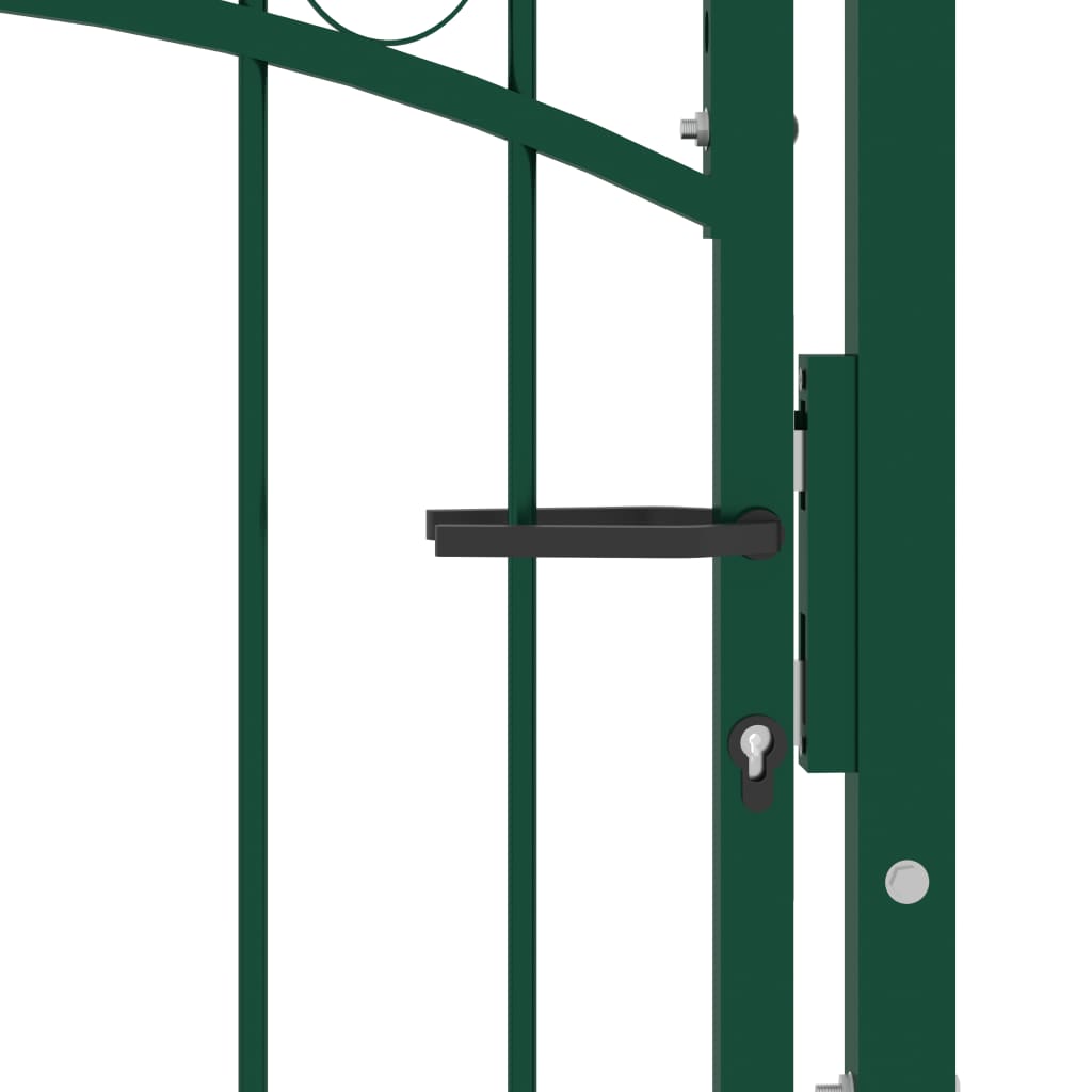 vidaXL Fence Gate with Spikes Steel 100x100 cm Green