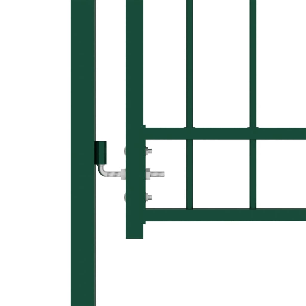 vidaXL Fence Gate with Spikes Steel 100x175 cm Green