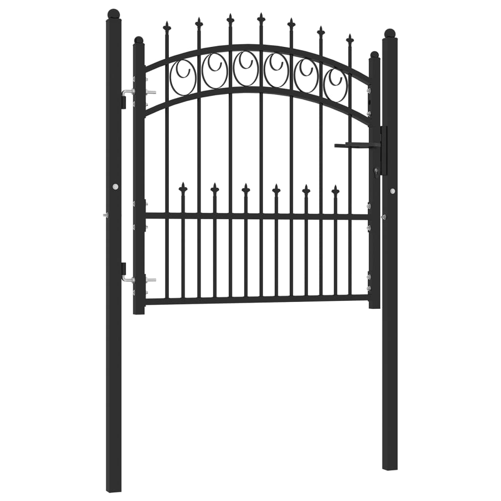 vidaXL Fence Gate with Spikes Steel 100x100 cm Black