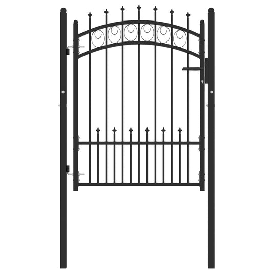 vidaXL Fence Gate with Spikes Steel 100x125 cm Black