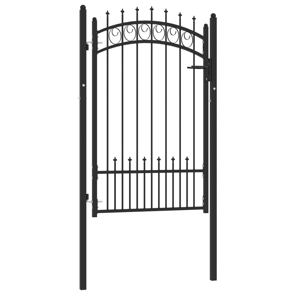 vidaXL Fence Gate with Spikes Steel 100x150 cm Black