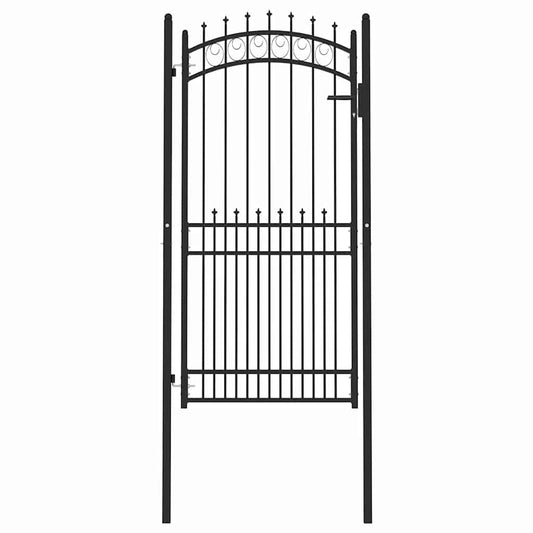 Fence Gate with Spikes EMMEN 104 x 147 cm Powder-coated steel