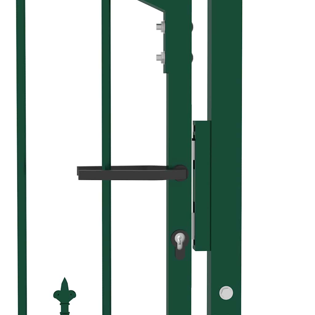 146393 vidaXL Fence Gate "EMMEN" with Spikes Steel 104x97 cm Green