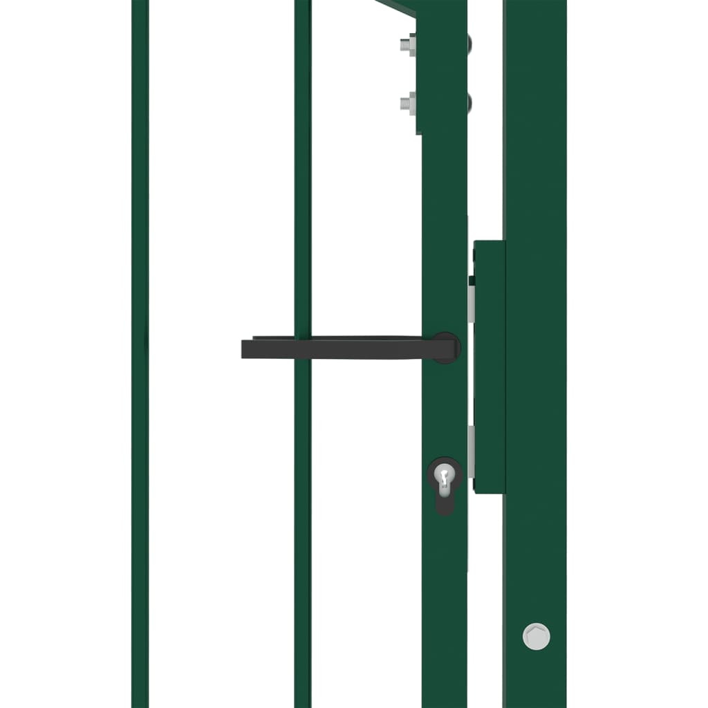 vidaXL Fence Gate with Spikes Steel 100x125 cm Green