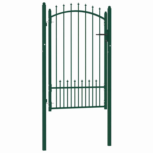 146395 vidaXL Fence Gate "EMMEN" with Spikes Steel 104x117 cm Green