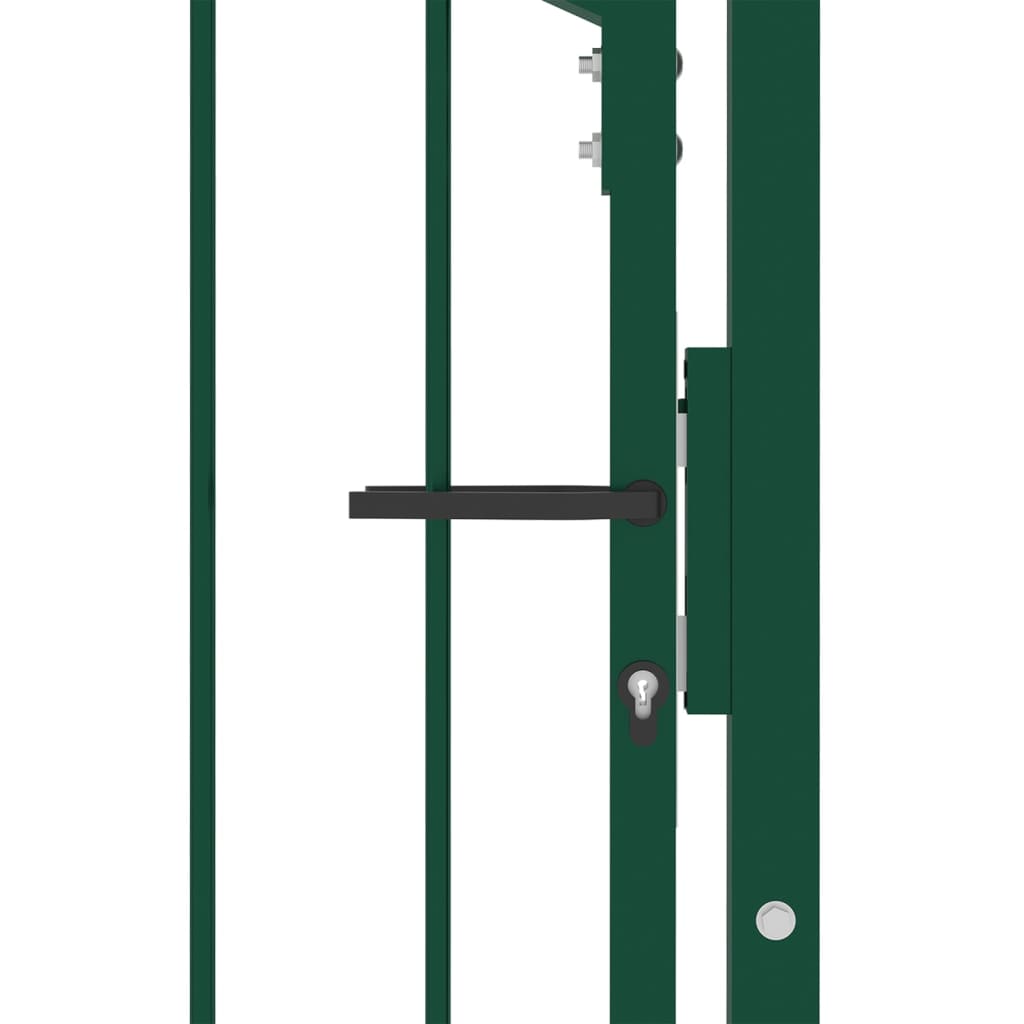 vidaXL Fence Gate with Spikes Steel 100x150 cm Green