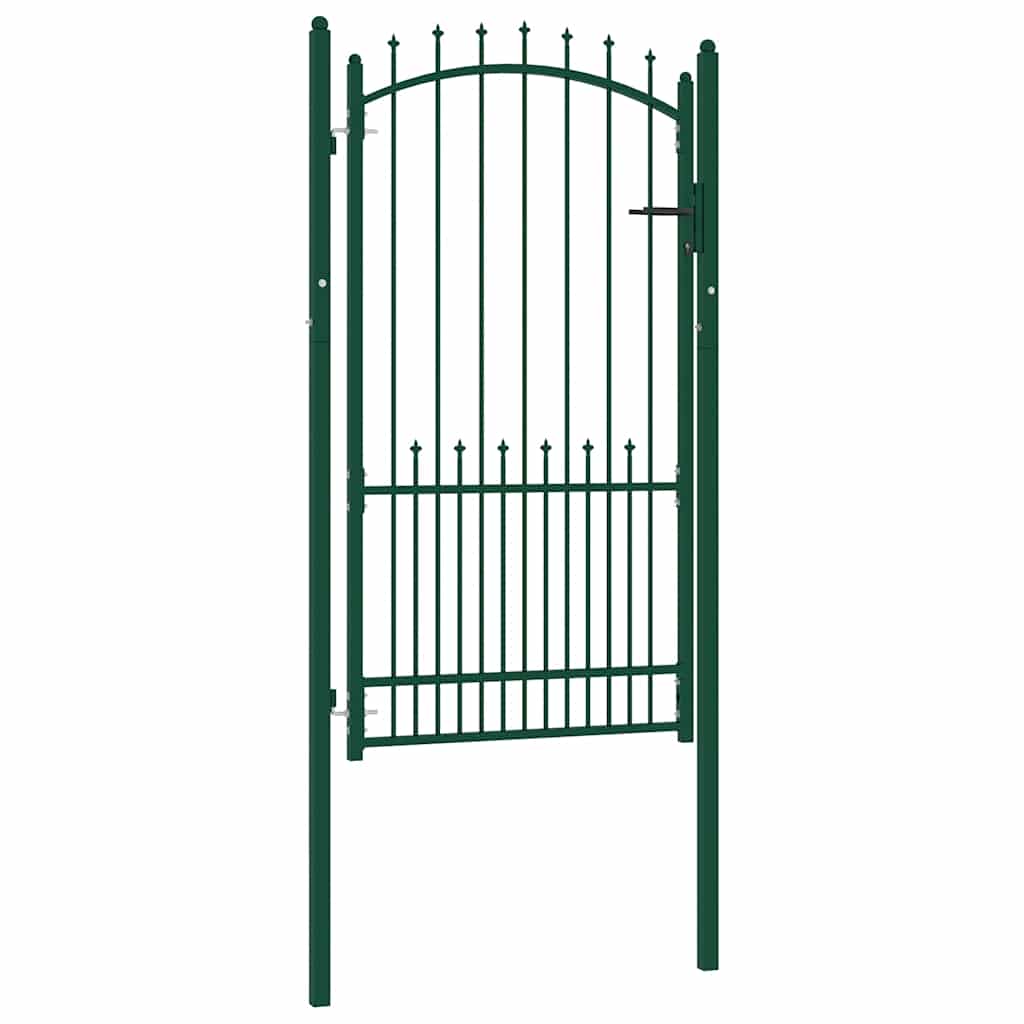 | Fence Gate | with Lock Green 100 x 175 cm Powder-coated steel