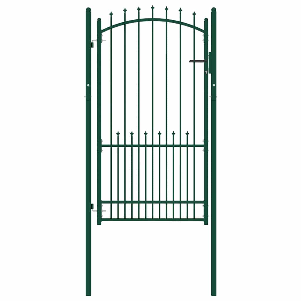 | Fence Gate | with Lock Green 100 x 175 cm Powder-coated steel