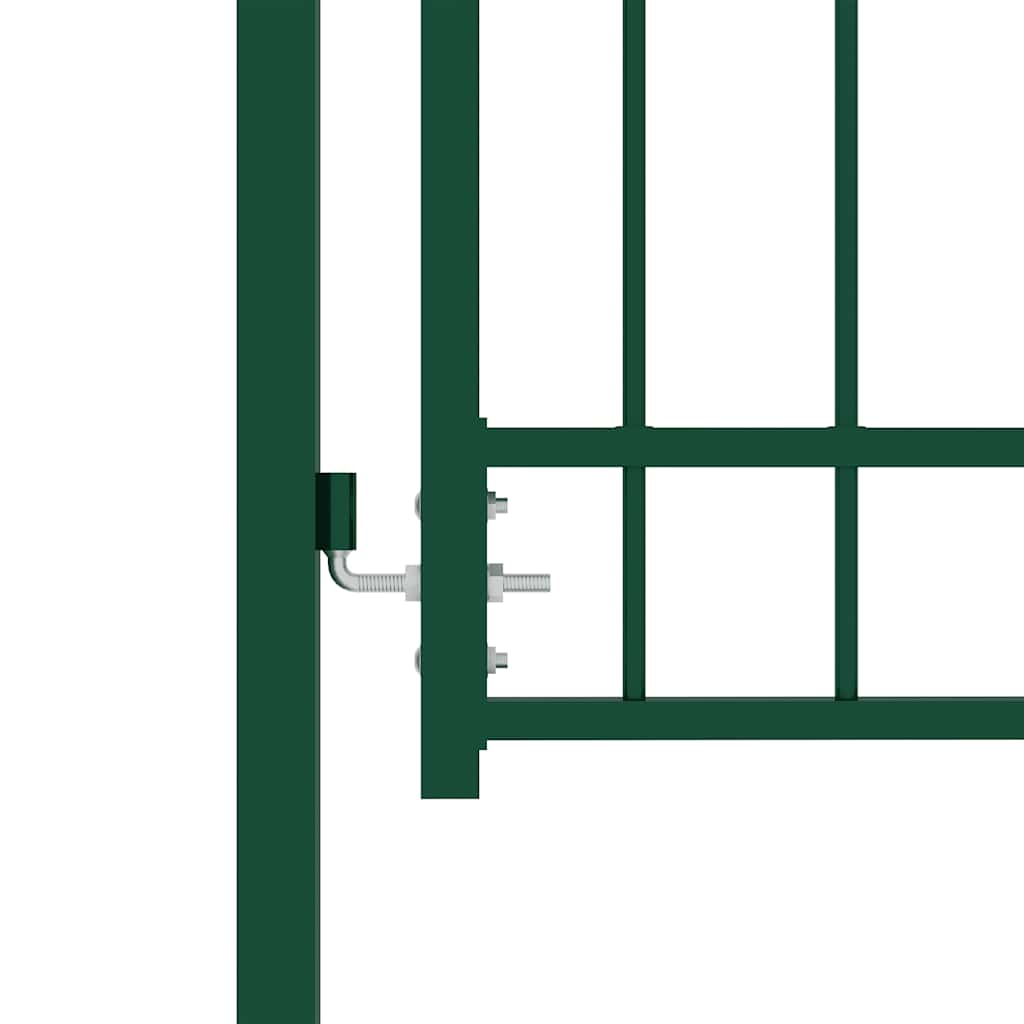| Fence Gate | with Lock Green 100 x 175 cm Powder-coated steel