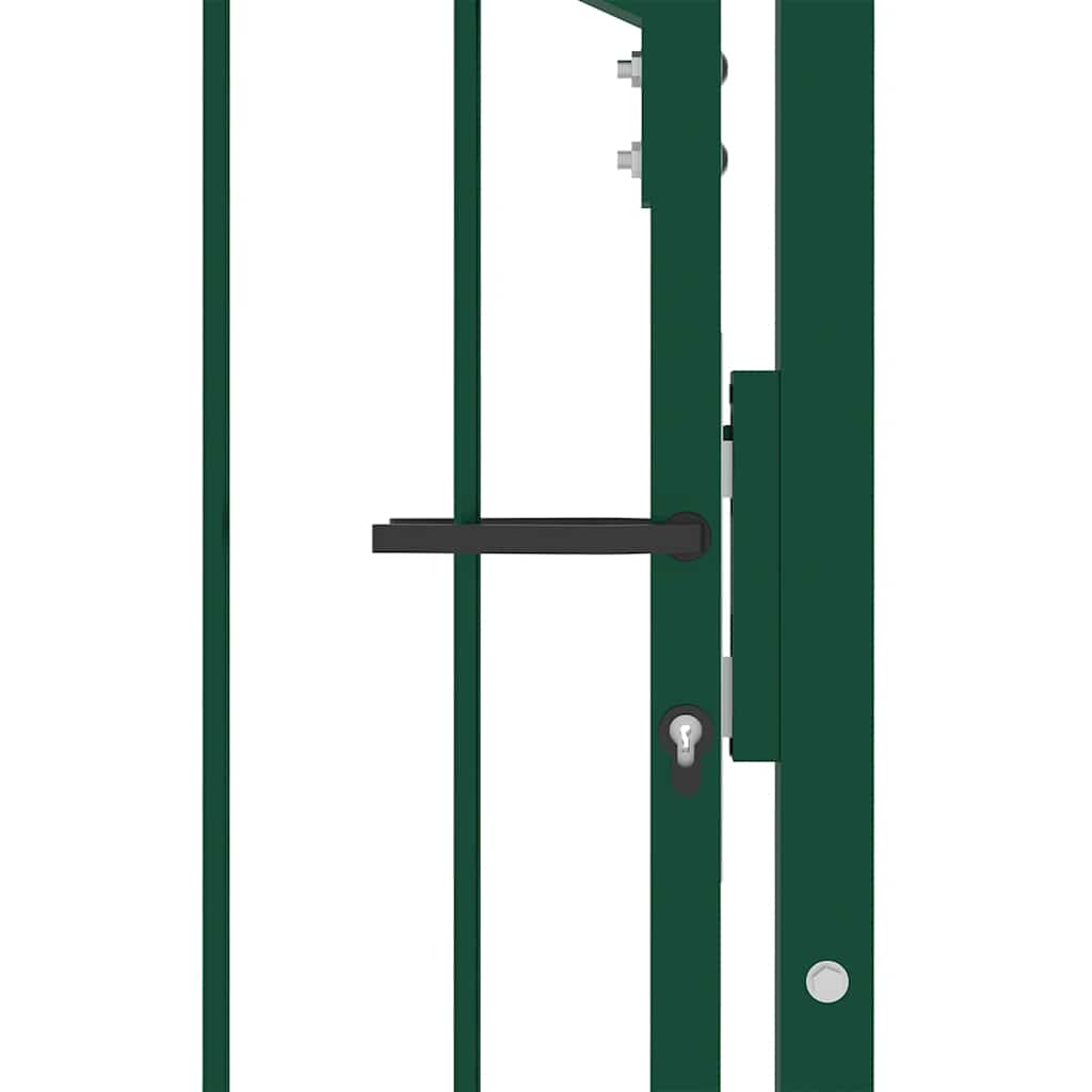 | Fence Gate | with Lock Green 100 x 175 cm Powder-coated steel
