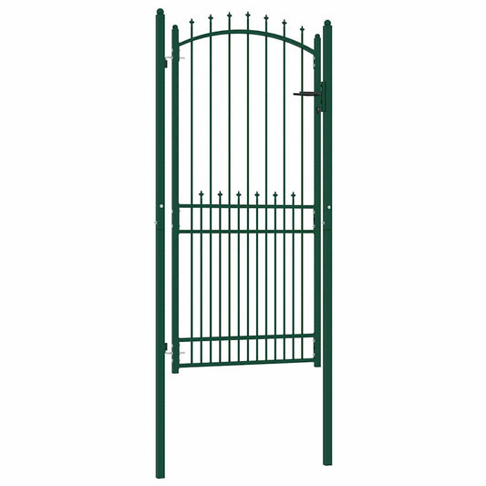 146397 vidaXL Fence Gate "EMMEN" with Spikes Steel 104x147 cm Green