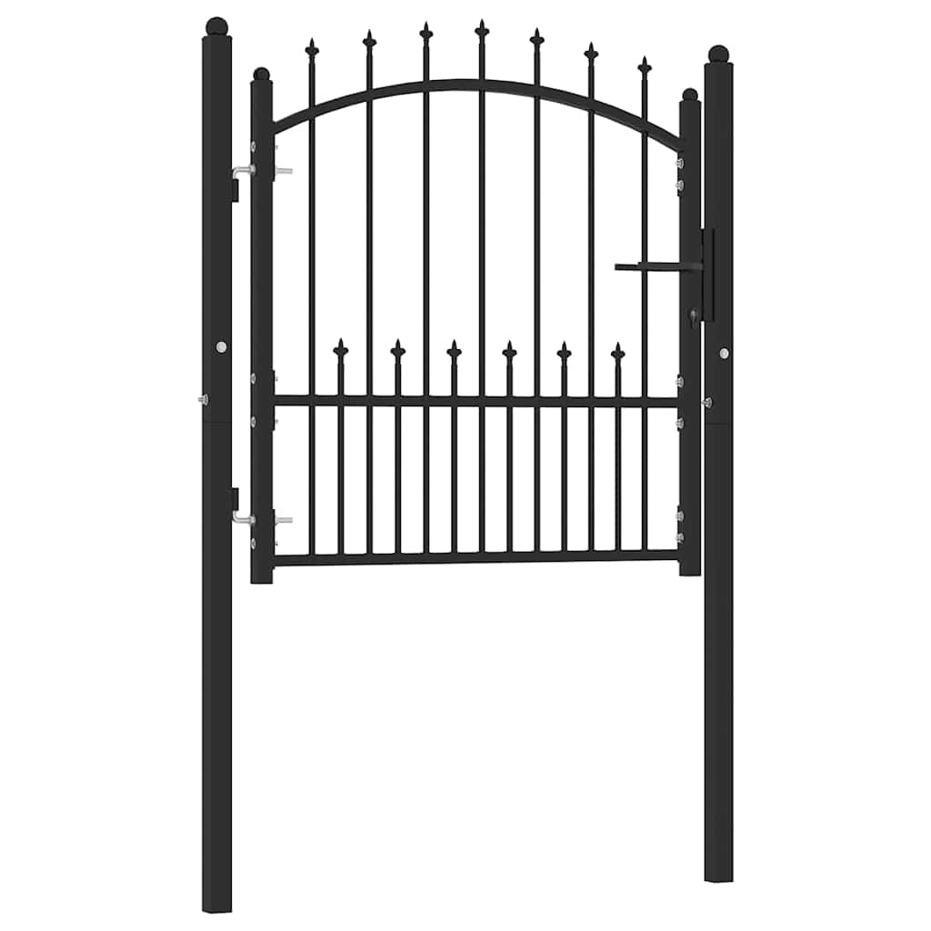 146398 vidaXL Fence Gate "EMMEN" with Spikes Steel 104x97 cm Black