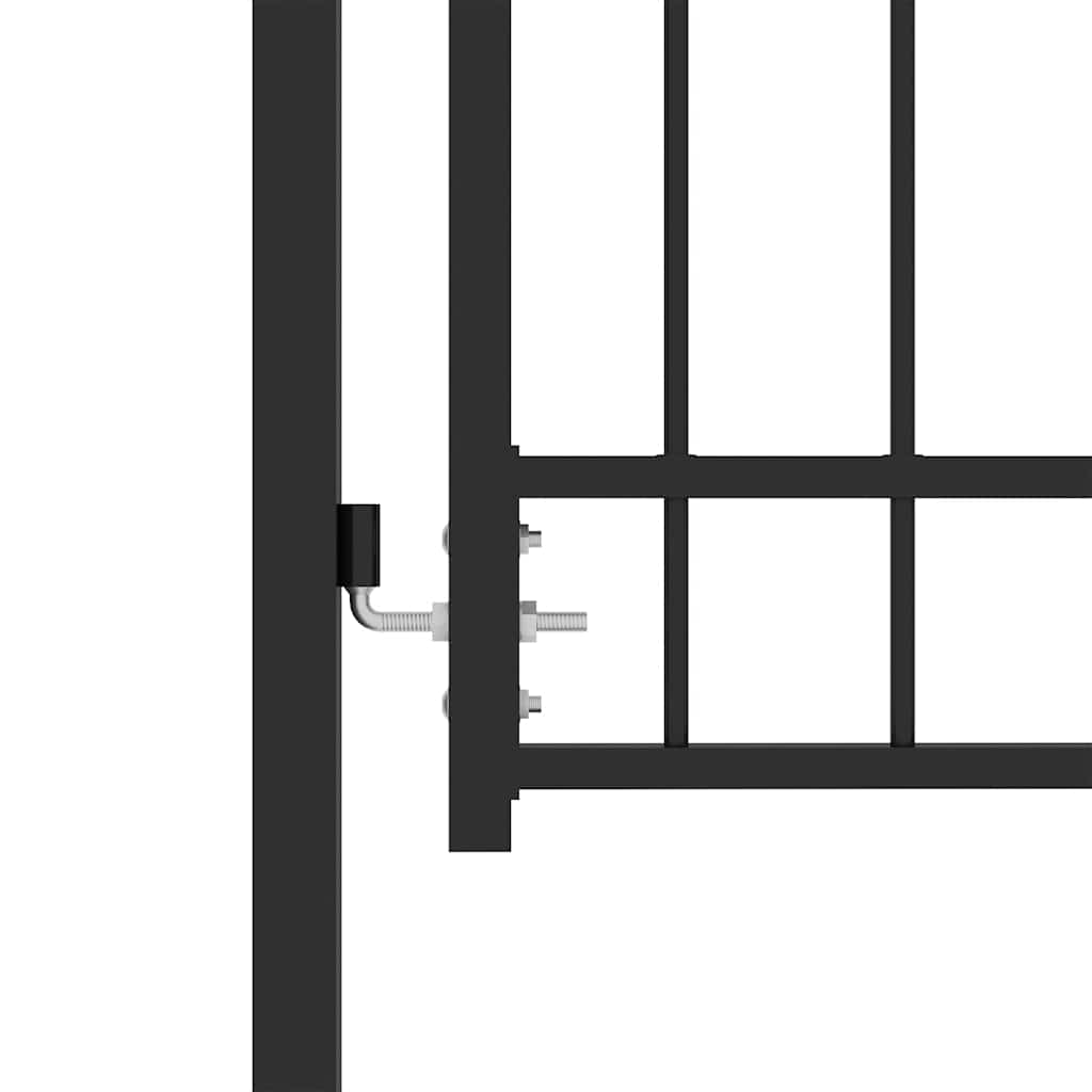146398 vidaXL Fence Gate "EMMEN" with Spikes Steel 104x97 cm Black