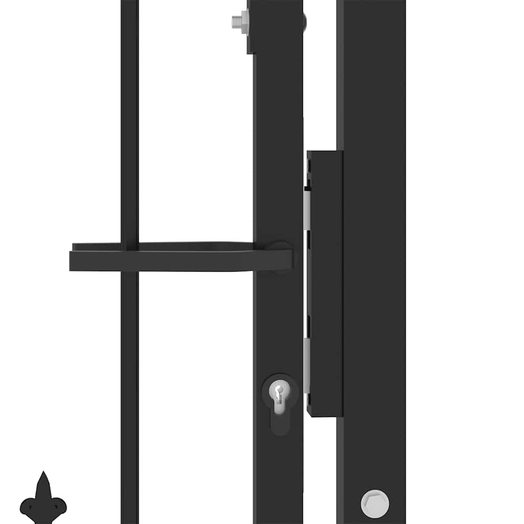 146398 vidaXL Fence Gate "EMMEN" with Spikes Steel 104x97 cm Black