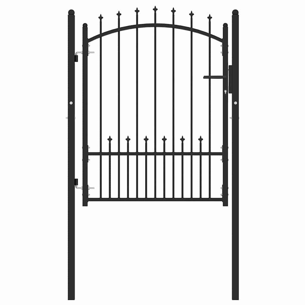 Fence Gate with Spikes EMMEN 100 x 125 cm Powder-coated steel