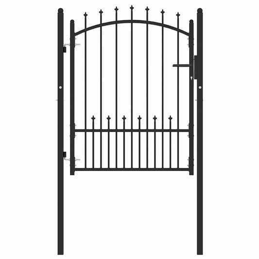Fence Gate with Spikes EMMEN 100 x 125 cm Powder-coated steel