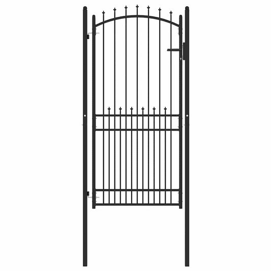Fence Gate with Spikes EMMEN 104 x 147 cm Lockable