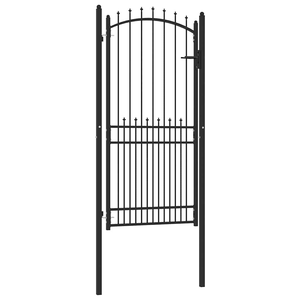 Fence Gate with Spikes EMMEN 100 x 200 cm Powder-coated steel