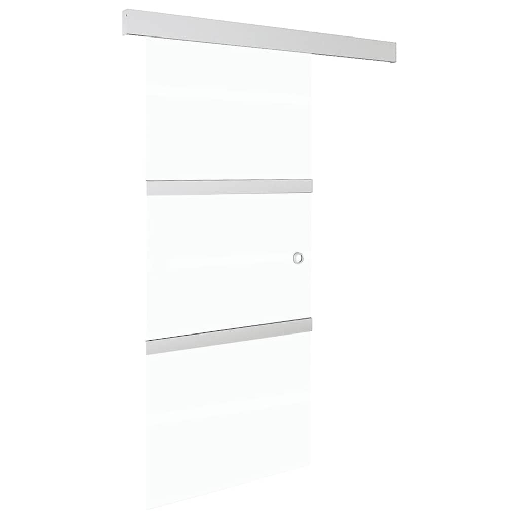 Sliding Door ESG Glass and Aluminium 90x212 cm Silver