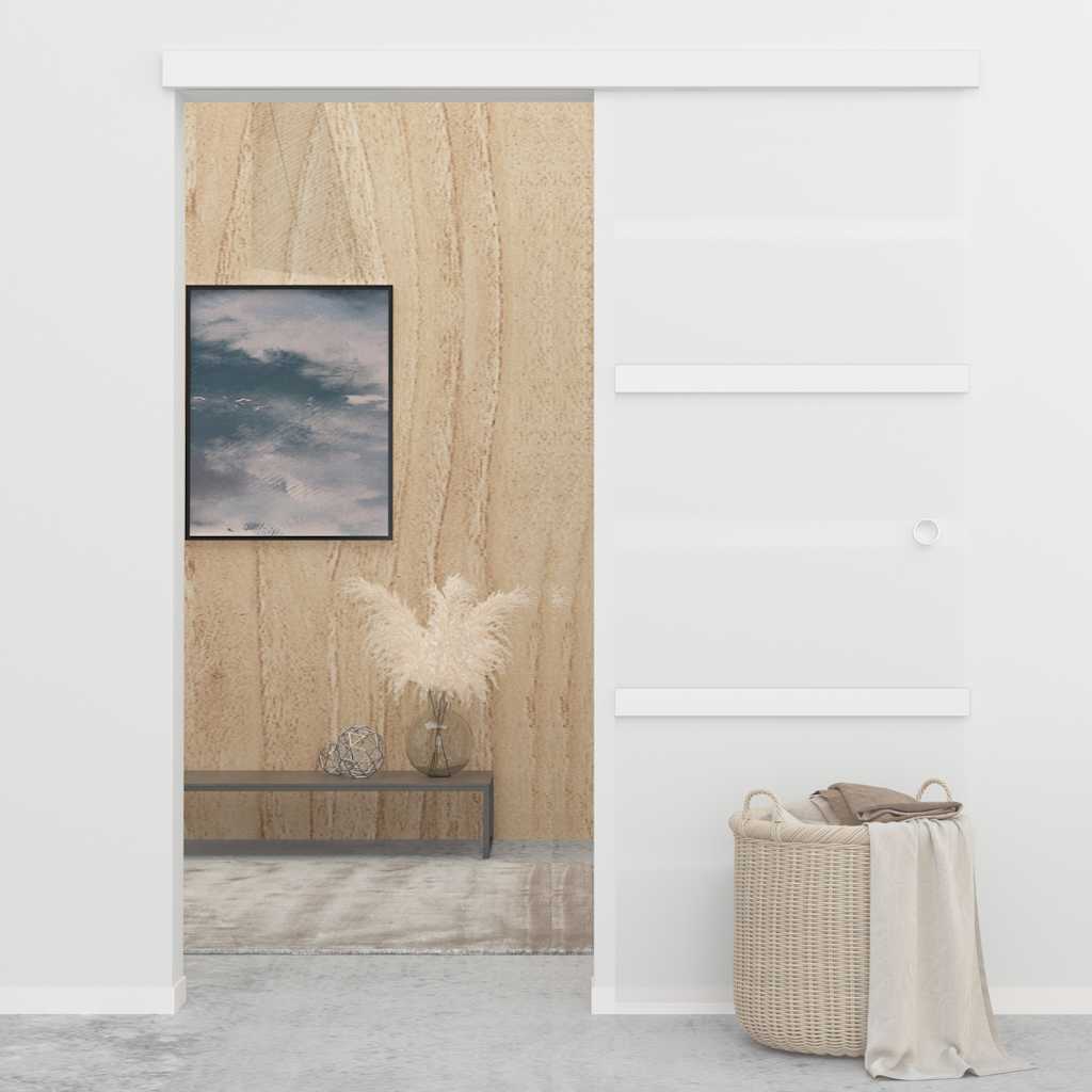 Sliding Door ESG Glass and Aluminium 76x212 cm Silver