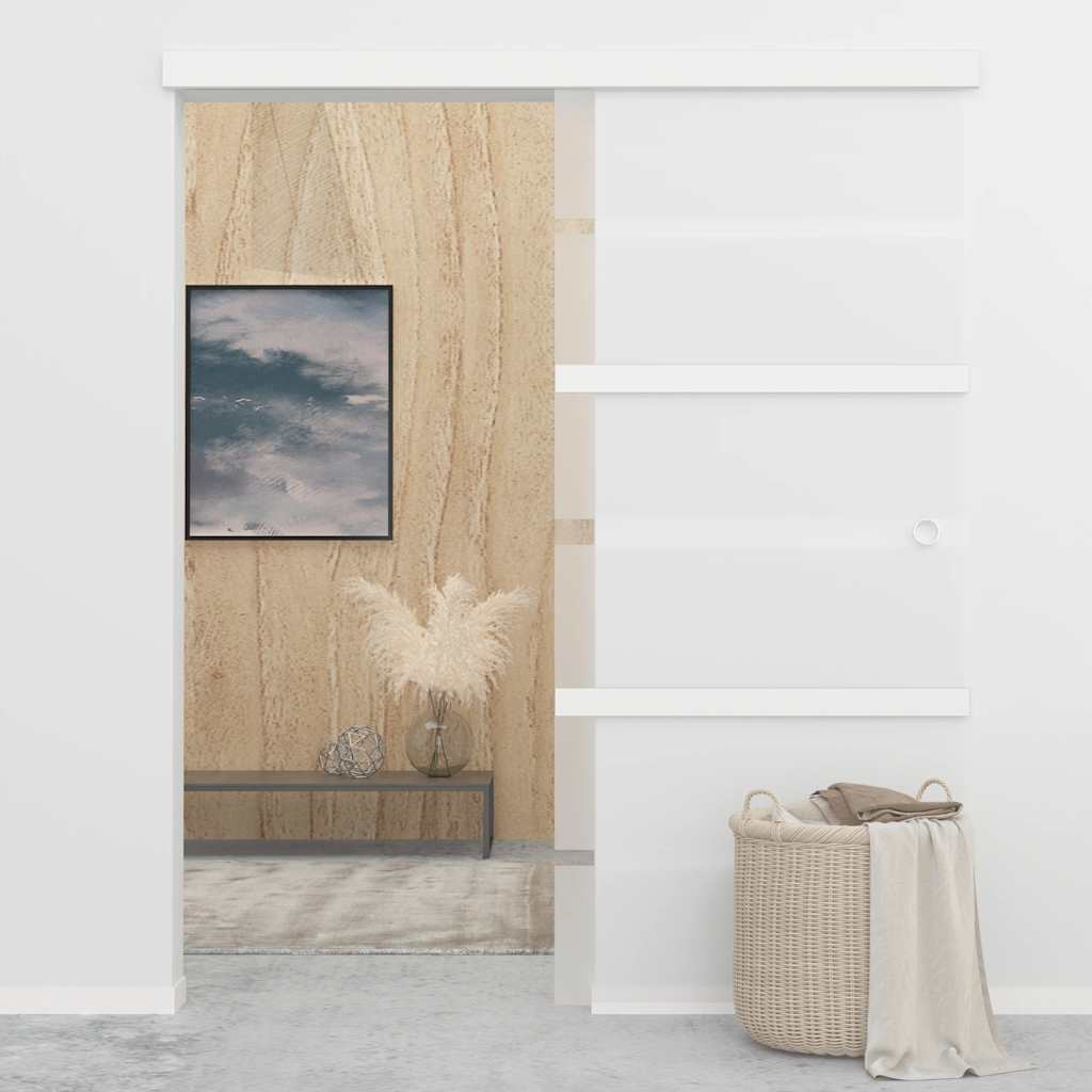 Sliding Door ESG Glass and Aluminium 90x205 cm Silver