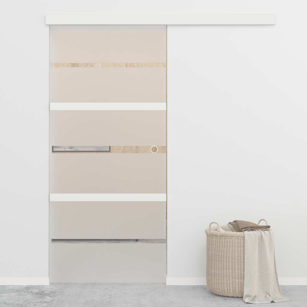 Sliding Door ESG Glass and Aluminium 90x205 cm Silver