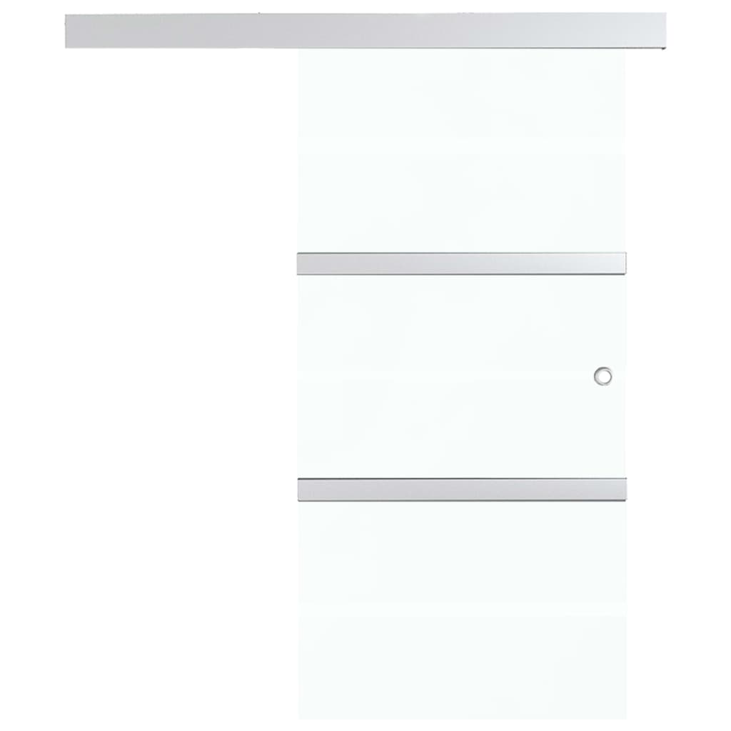 Sliding Door with Soft Stops ESG Glass and Aluminium 76x205 cm