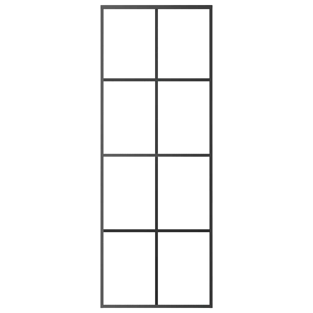 288064 vidaXL Sliding Door Aluminium and ESG Glass 76x205 cm Black