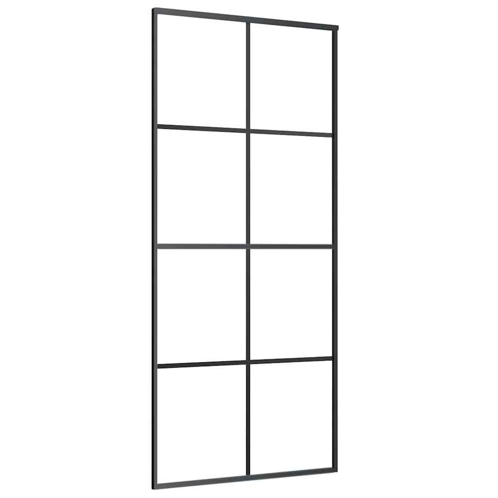 288065 vidaXL Sliding Door Aluminium and ESG Glass 90x205 cm Black