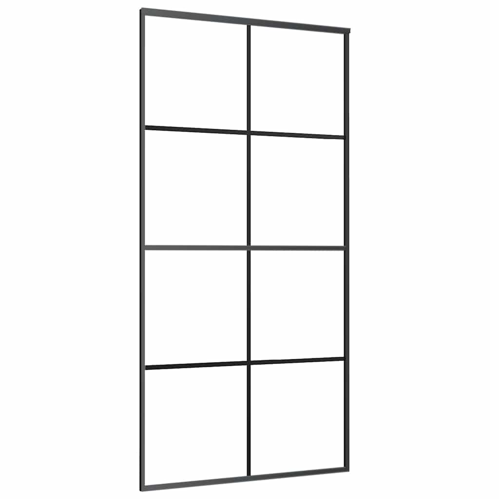 288066 vidaXL Sliding Door Aluminium and ESG Glass 102,5x205 cm Black