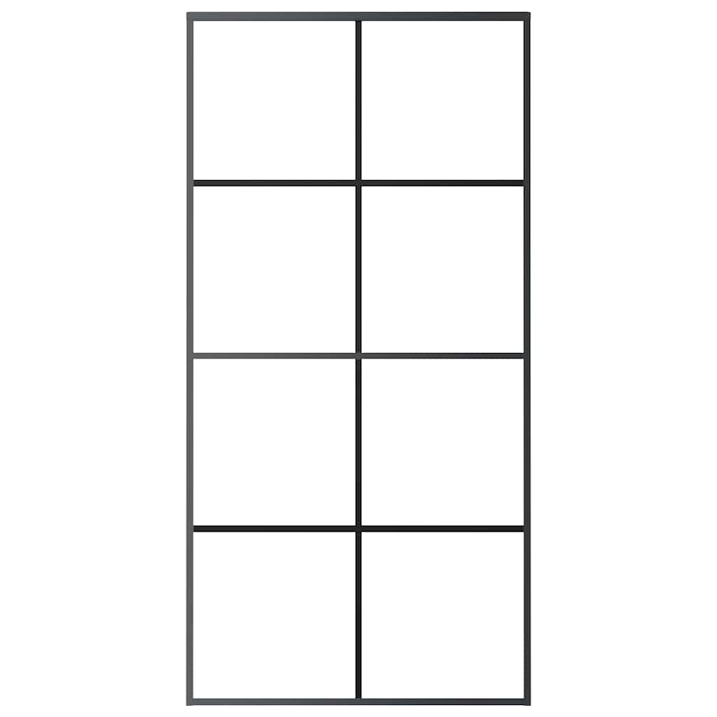 288066 vidaXL Sliding Door Aluminium and ESG Glass 102,5x205 cm Black