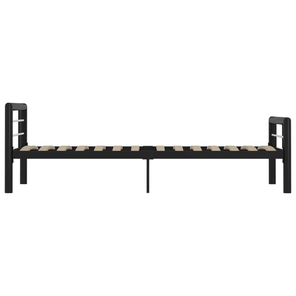 Bed Frame without Mattress Black and White Metal 100x200 cm