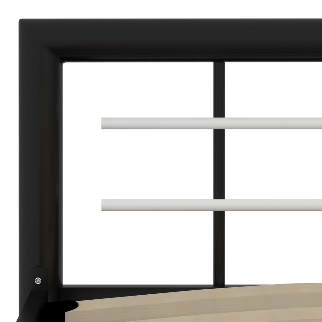 Bed Frame without Mattress Black and White Metal 120x200 cm