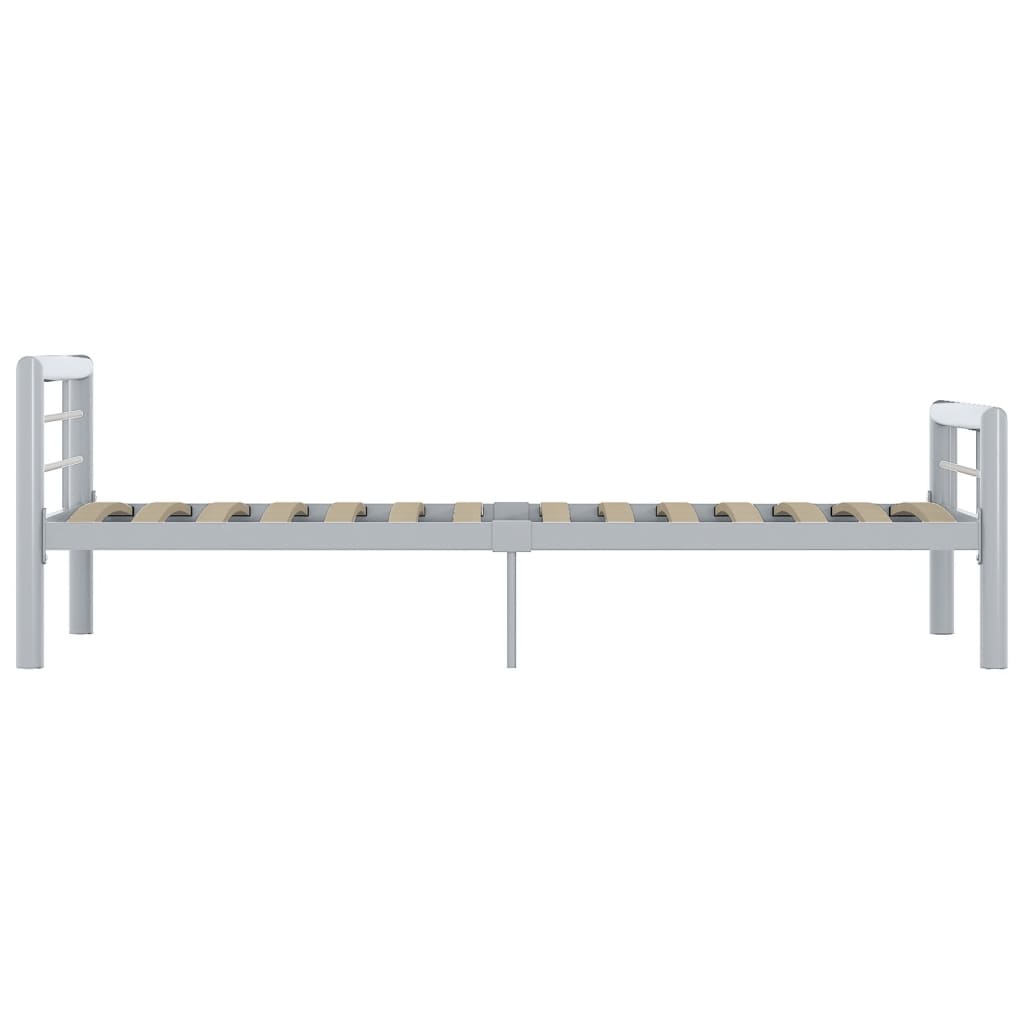 vidaXL Bed Frame without Mattress Grey and White Metal 90x200 cm