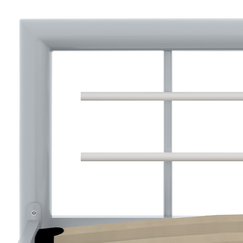 vidaXL Bed Frame without Mattress Grey and White Metal 90x200 cm