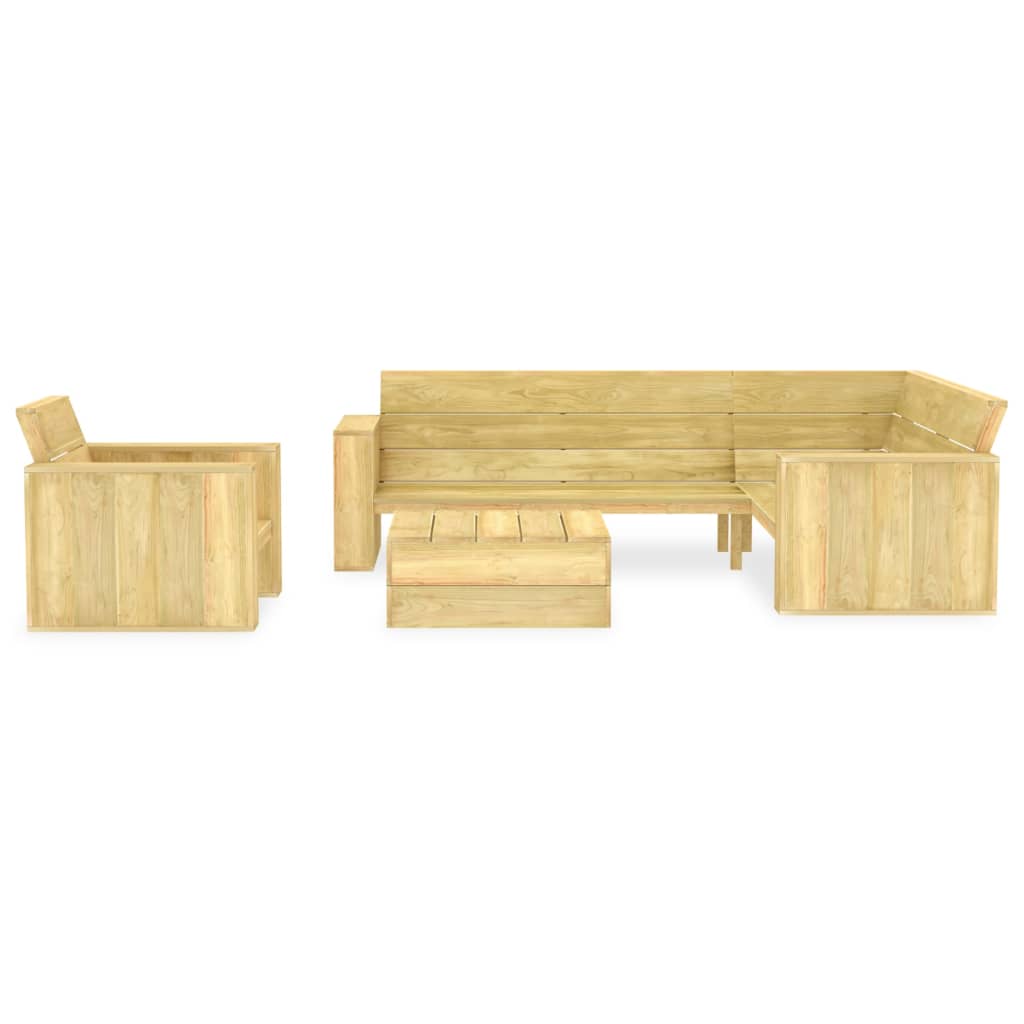 vidaXL 3 Piece Garden Lounge Set Impregnated Pinewood